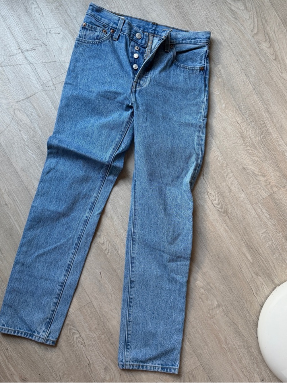 Levi's Blue High-Rise Cropped Ankle Jeans